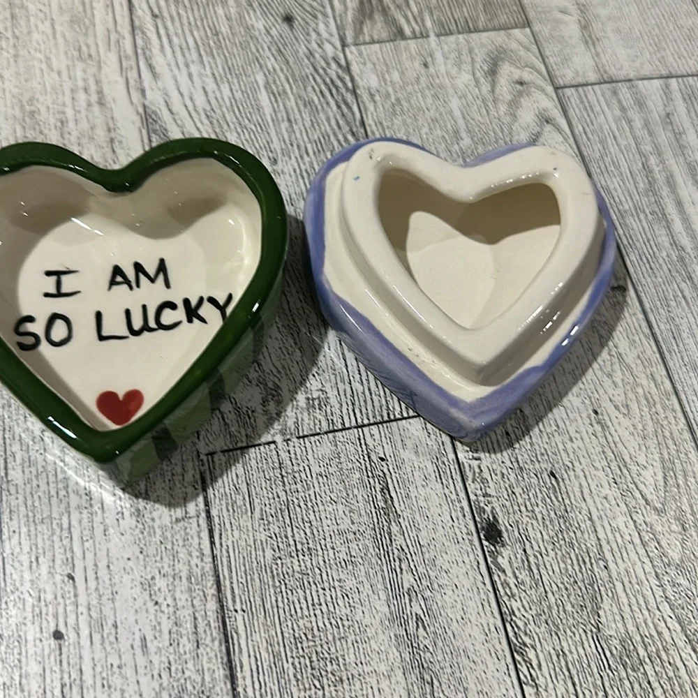 Vintage 1998 You are my daughter small ceramic hand painted trinket heart box